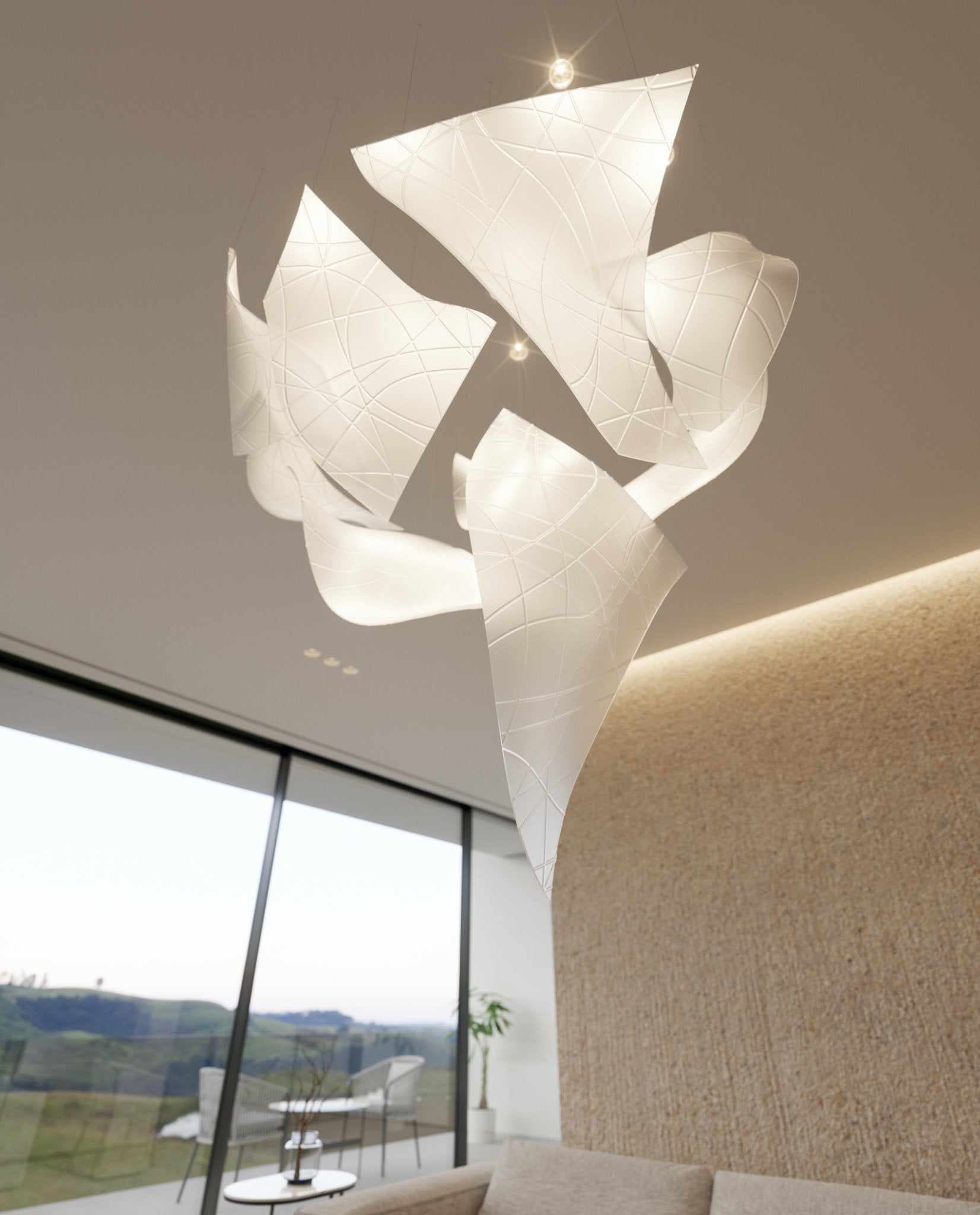 Alnoror Sculptural Gold Pendant Light-Neutral Decor