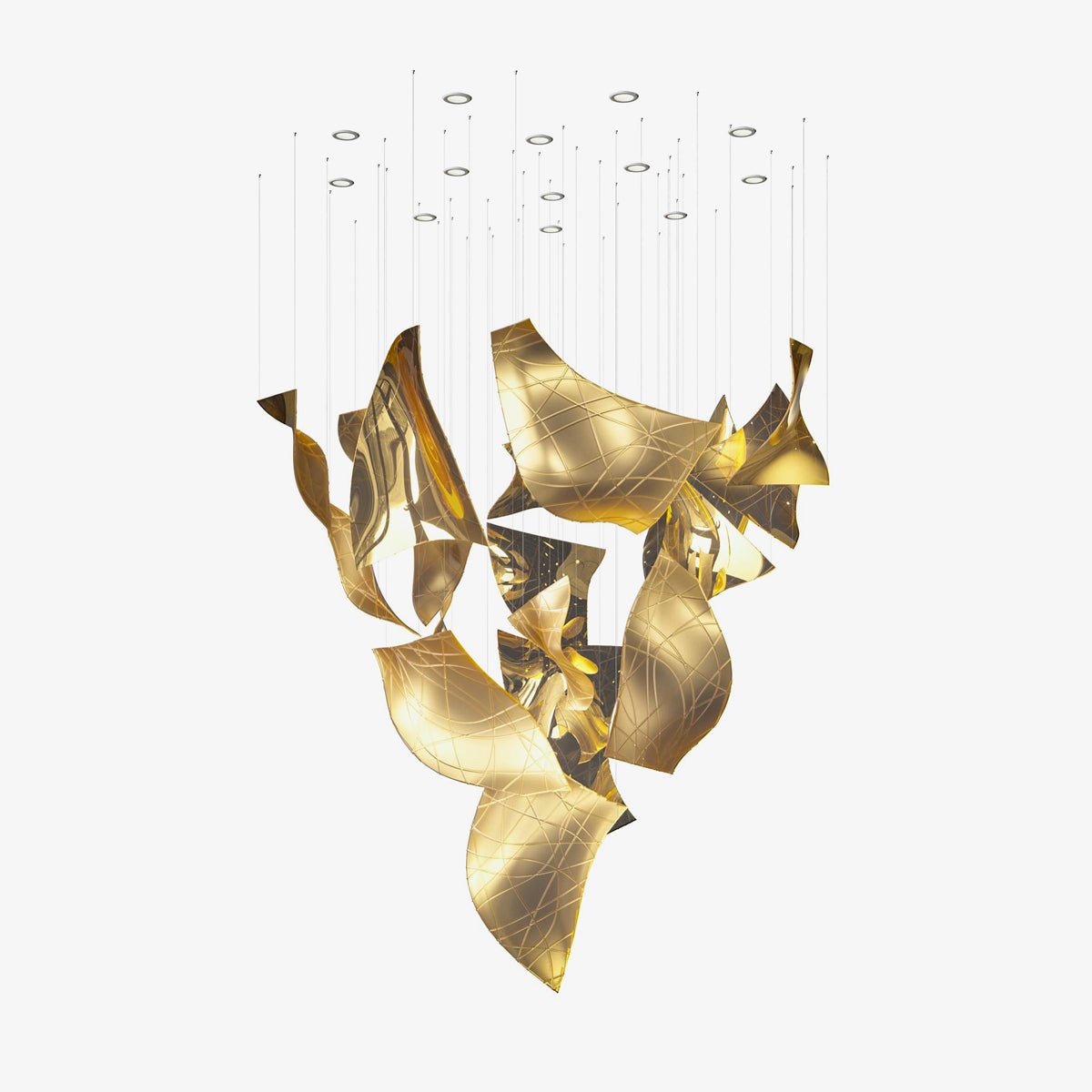 Alnoror Sculptural Gold Pendant Light-Neutral Decor