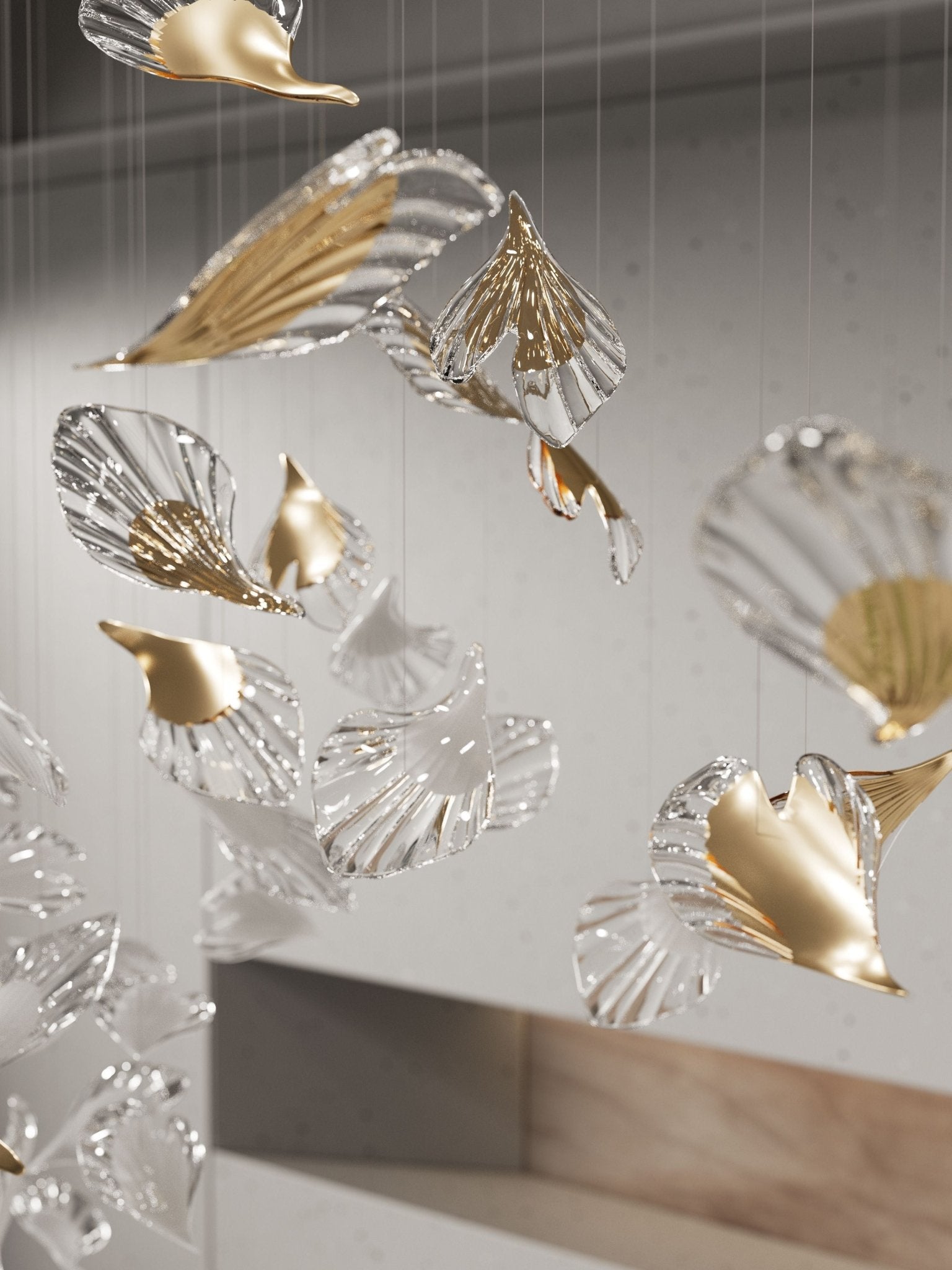 Asorus Artistic Leaf-Shape Chandelier-Neutral Decor