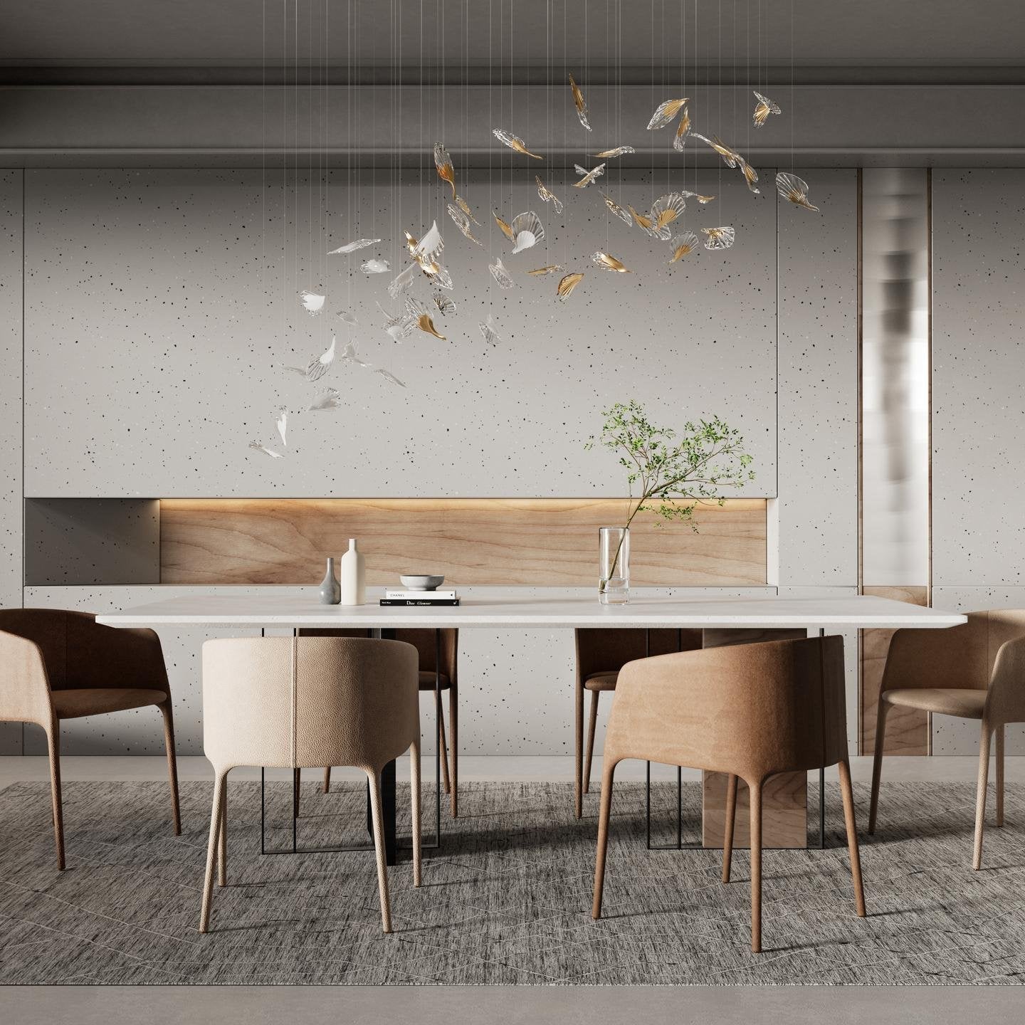 Asorus Artistic Leaf-Shape Chandelier-Neutral Decor