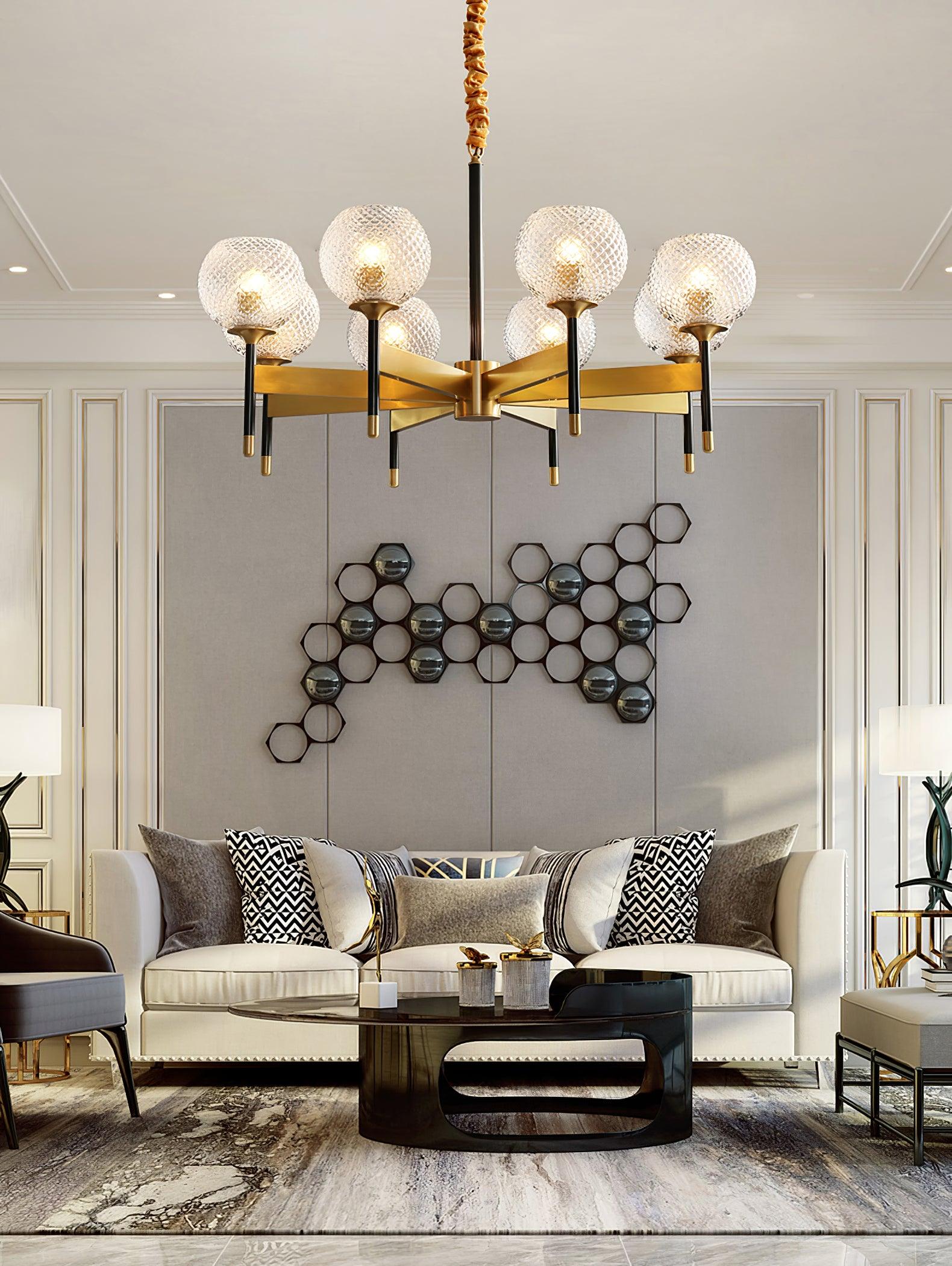 Glint Modern Brass Chandelier-Neutral Decor