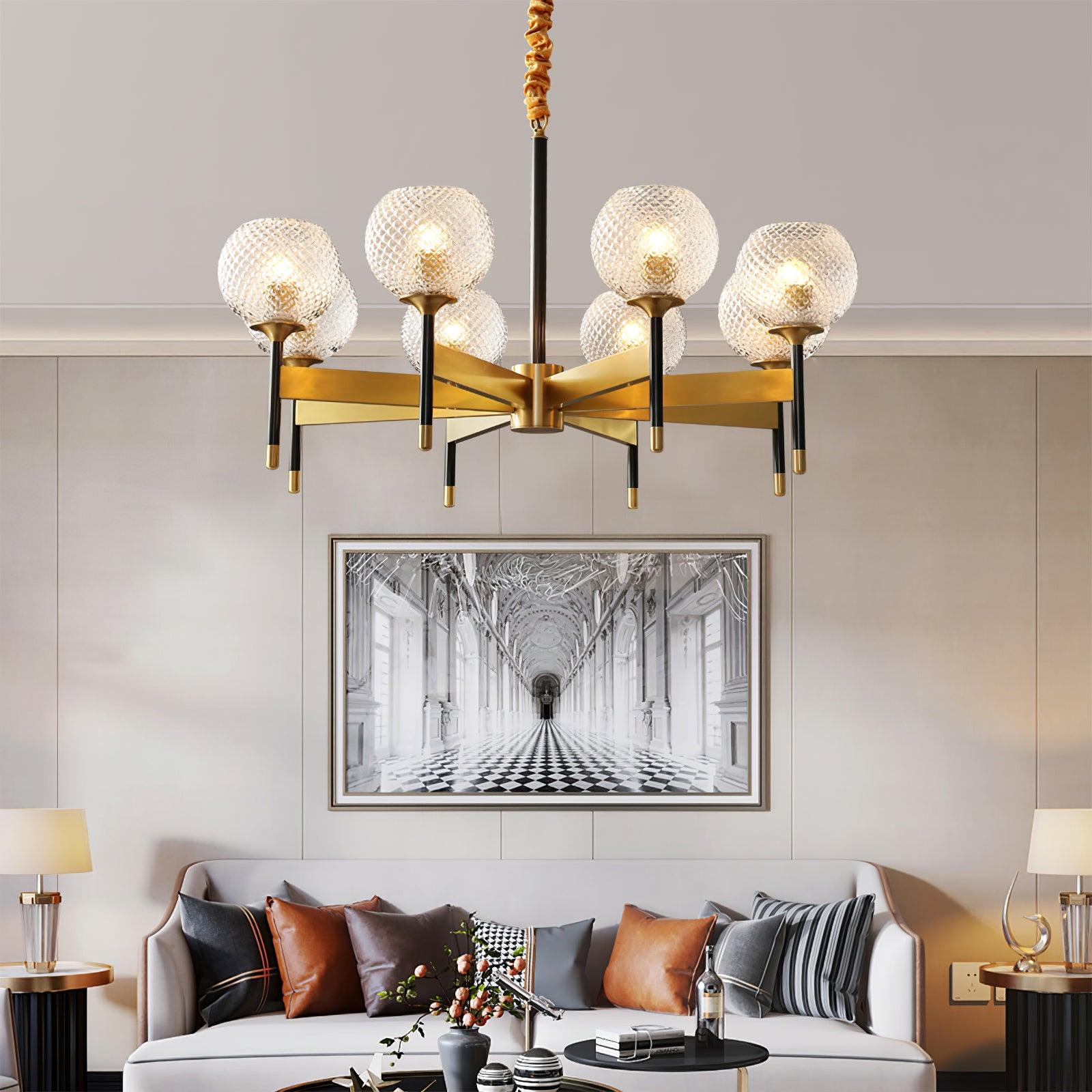Glint Modern Brass Chandelier-Neutral Decor