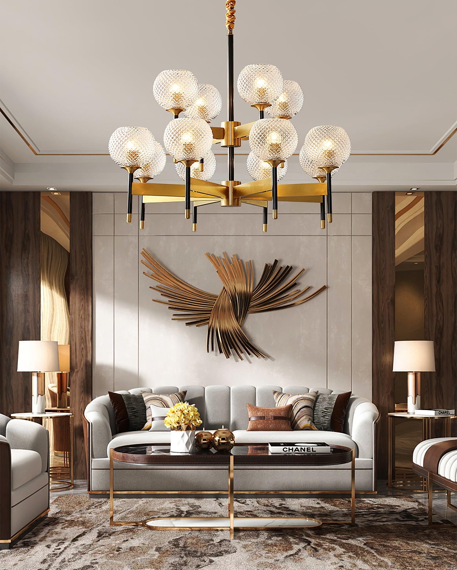 Glint Modern Brass Chandelier-Neutral Decor