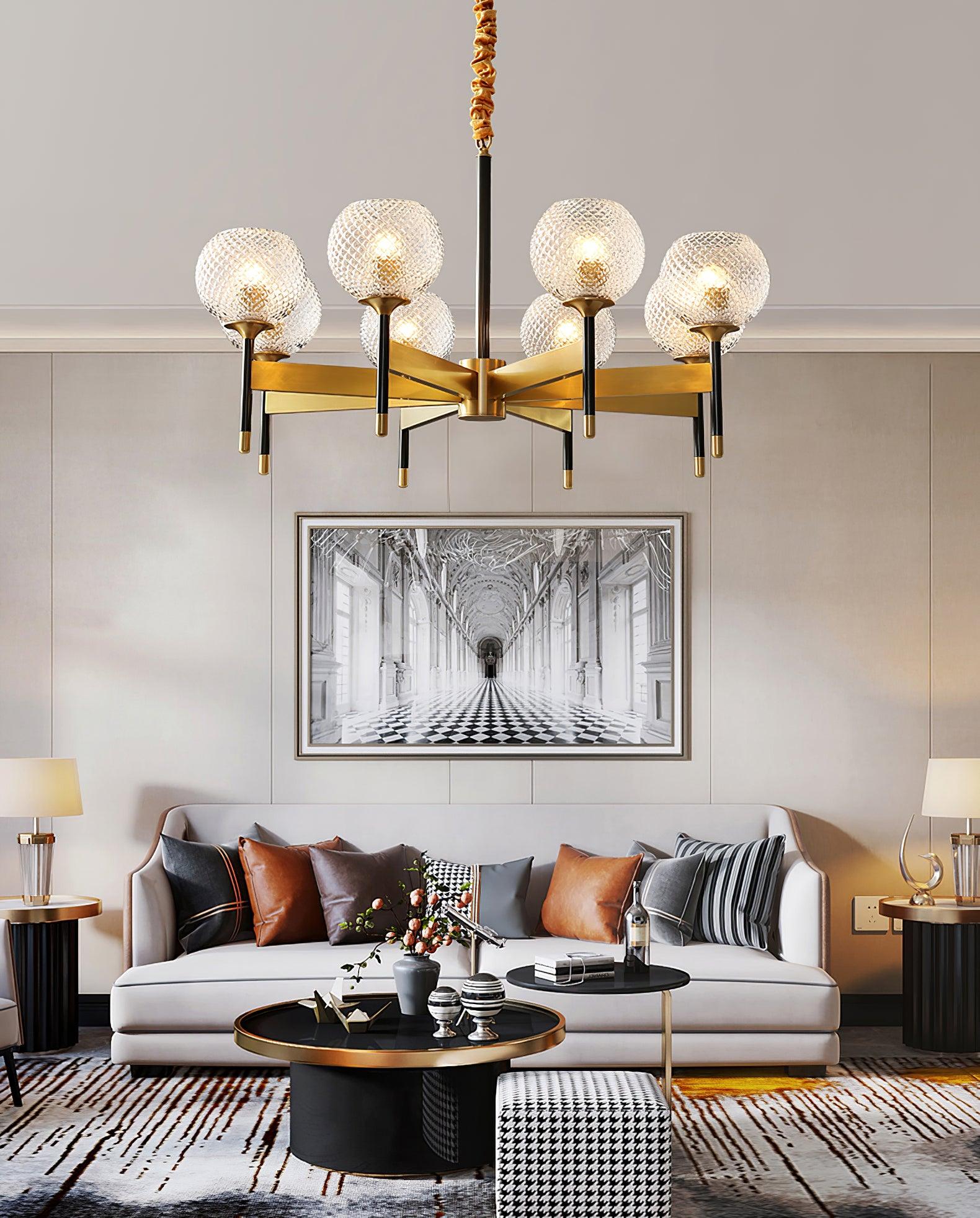 Glint Modern Brass Chandelier-Neutral Decor