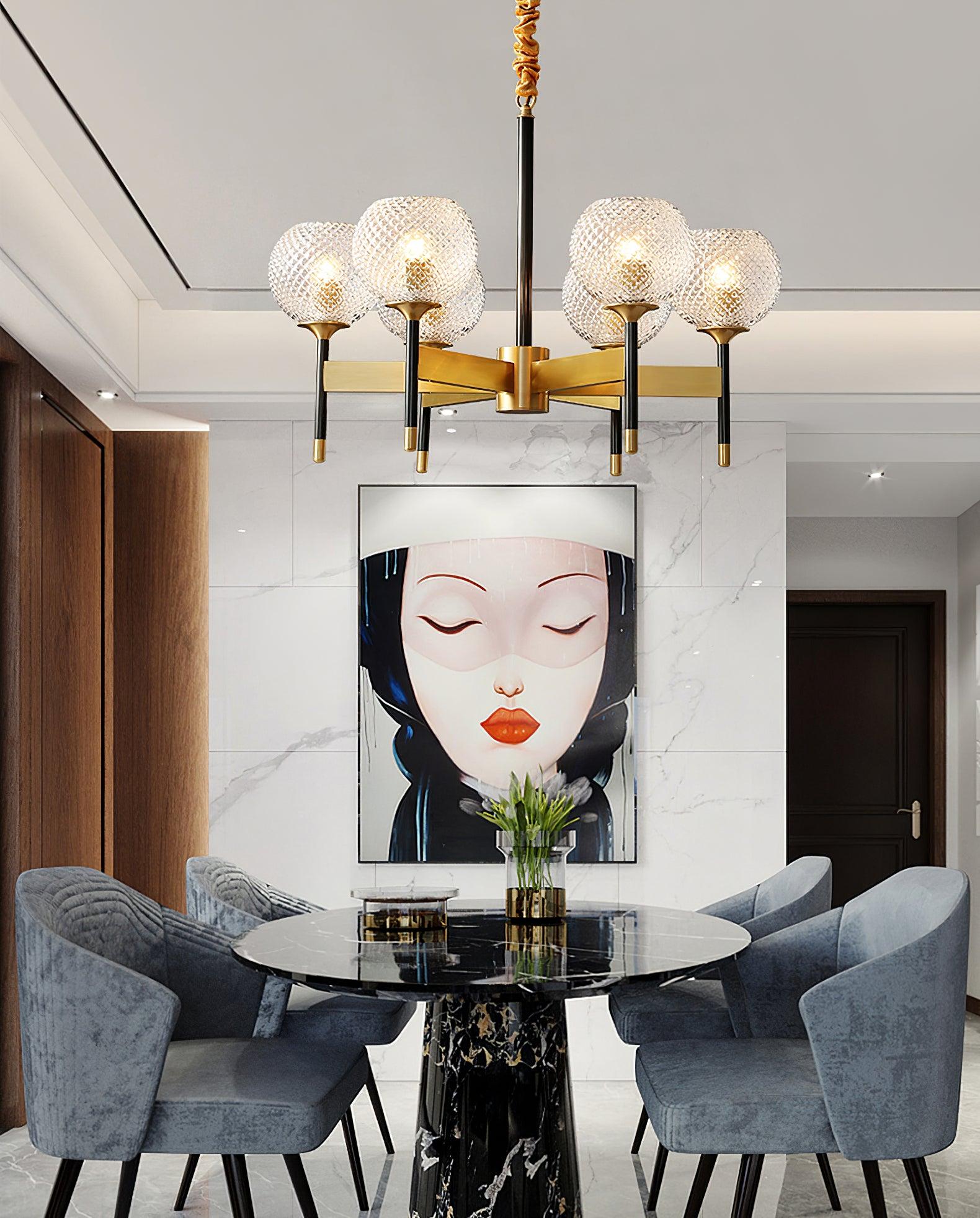 Glint Modern Brass Chandelier-Neutral Decor