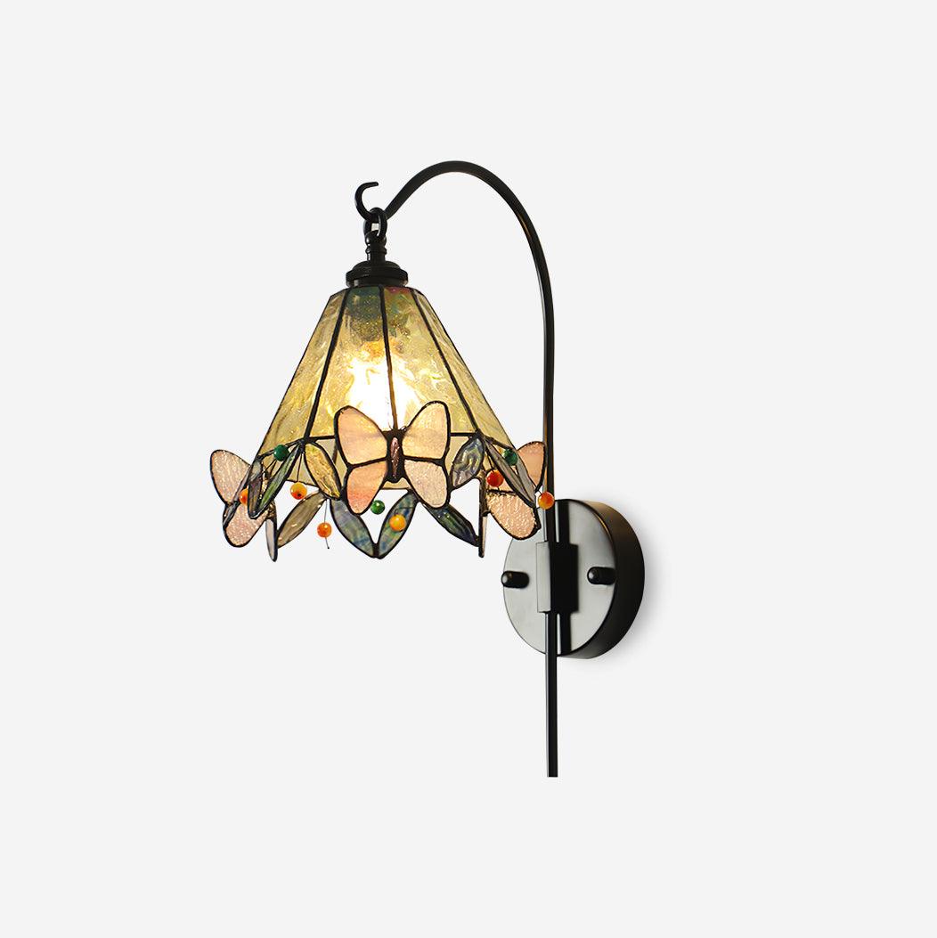 Tiffany Wall Lamp  Glass Butterfly Art