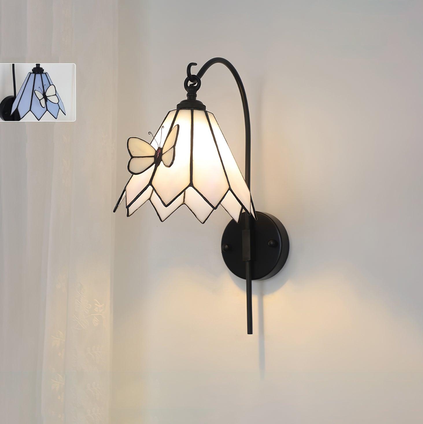 Tiffany Wall Lamp  Glass Butterfly Art
