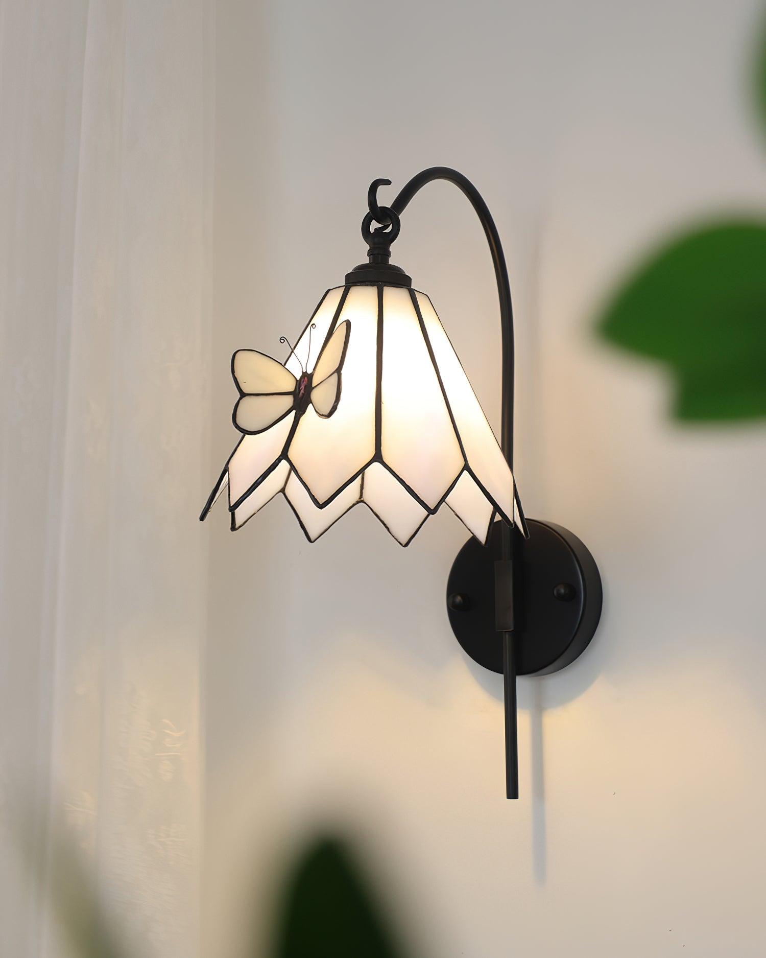 Tiffany Wall Lamp  Glass Butterfly Art