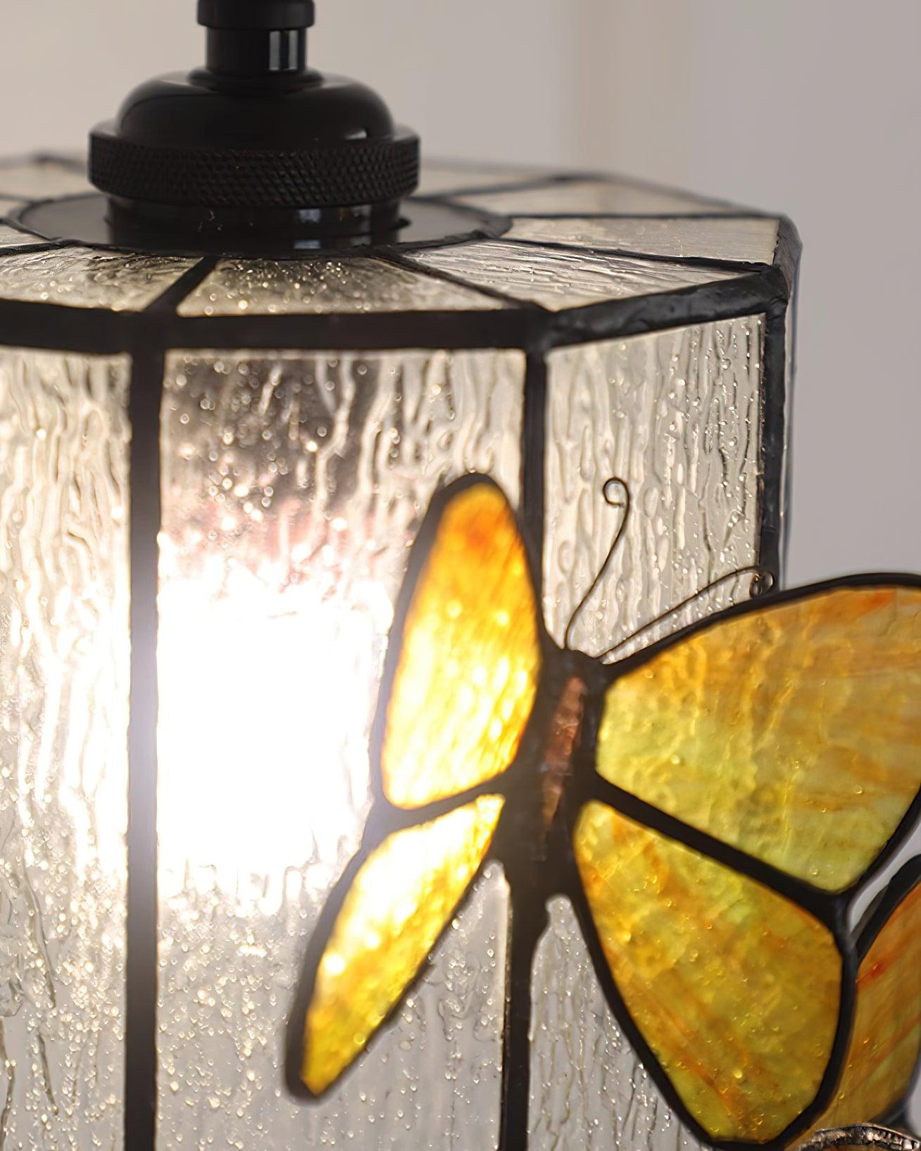 Tiffany Wall Lamp  Glass Butterfly Art