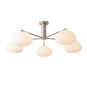 Silva Modern LED Metal Multi Glass Globe White Lampshade Bedroom Living Room Pendant Light, Gold/Nickel - Neutral Decor