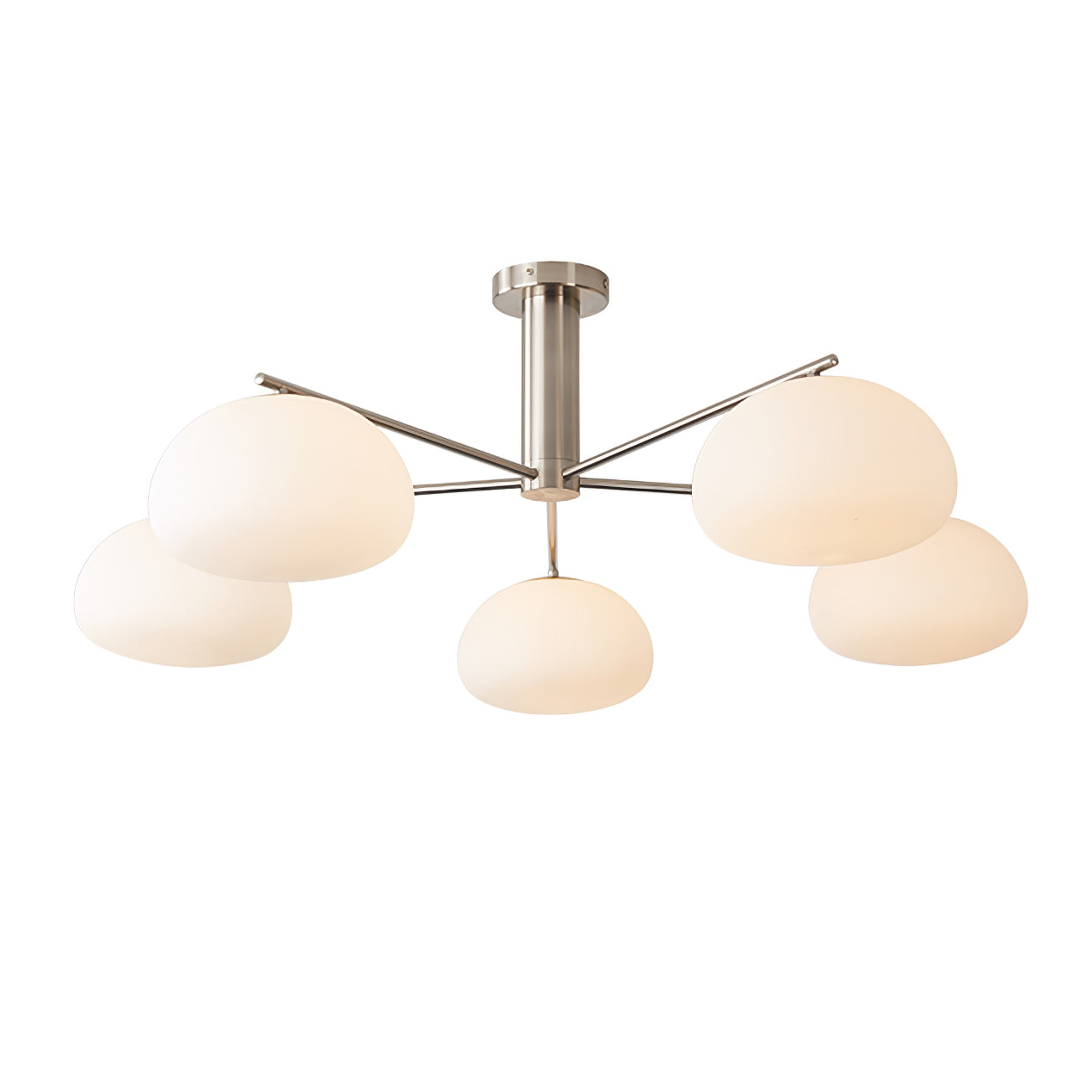 Silva Modern LED Metal Multi Glass Globe White Lampshade Bedroom Living Room Pendant Light, Gold/Nickel - Neutral Decor