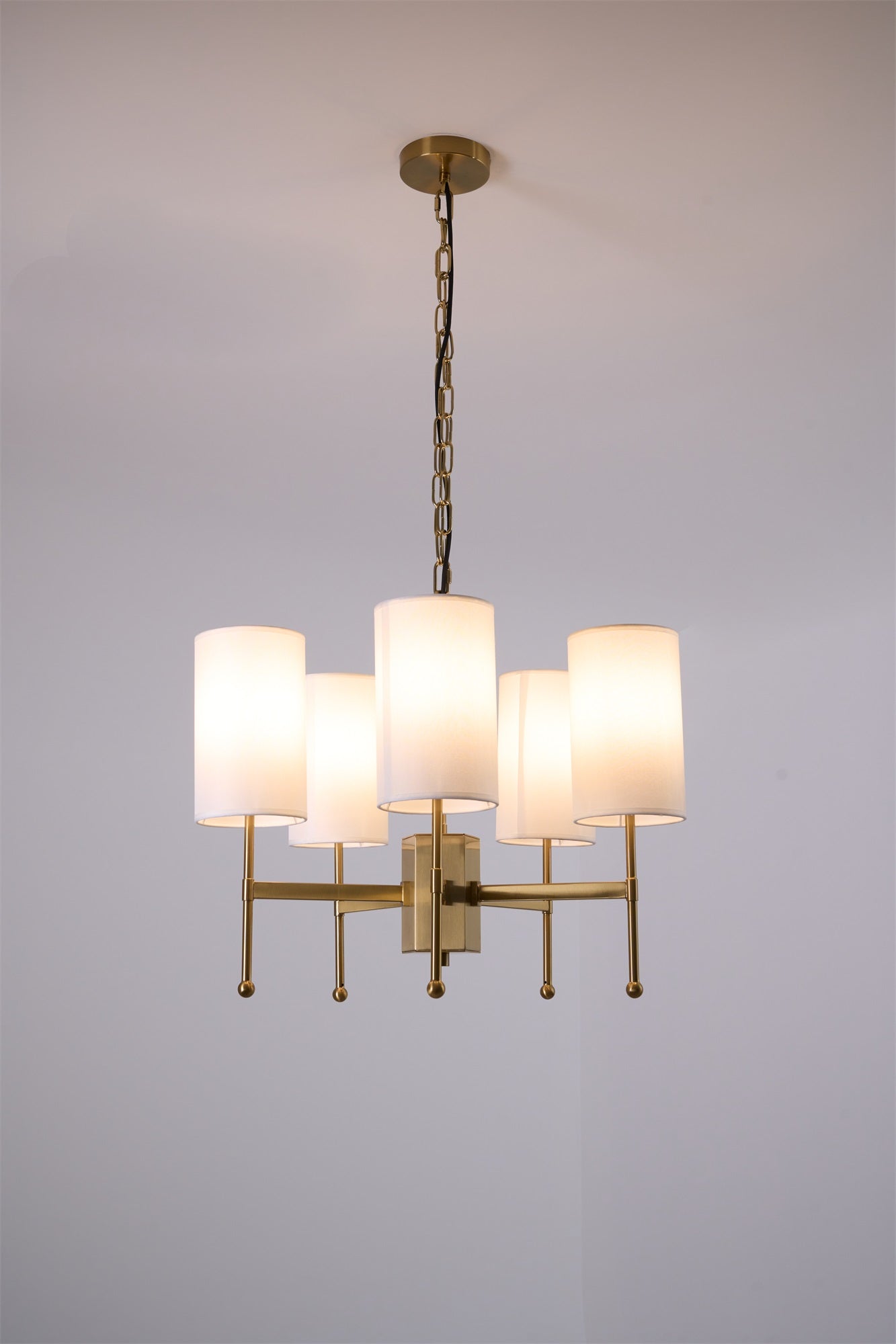Ulcarisra Traditional Vintage Brass Fabric Chandelier-Neutral Decor