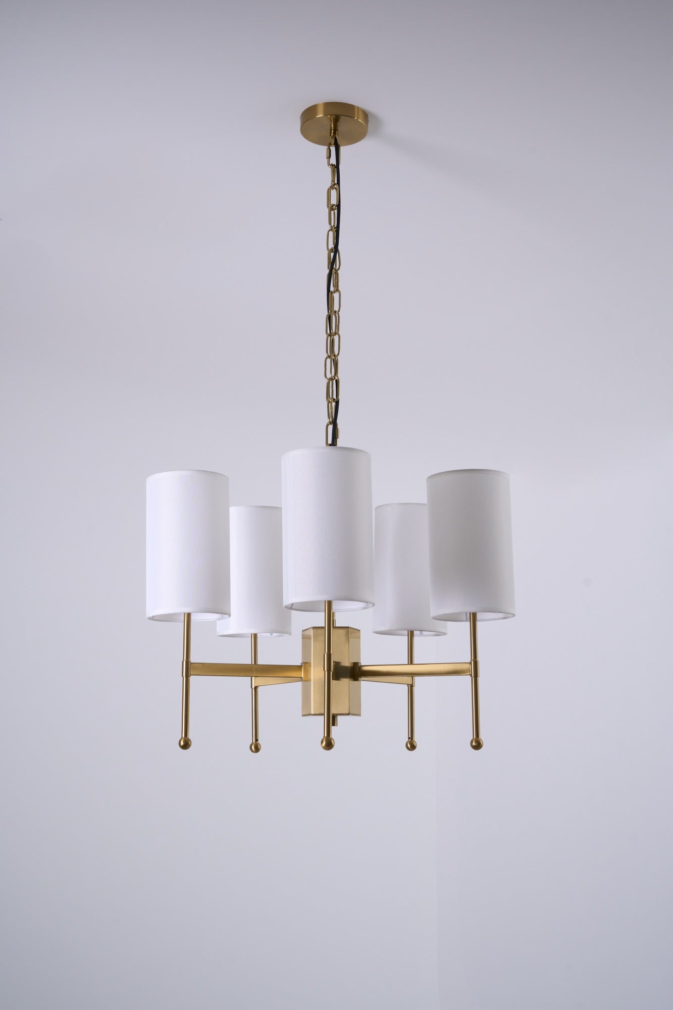 Ulcarisra Traditional Vintage Brass Fabric Chandelier-Neutral Decor