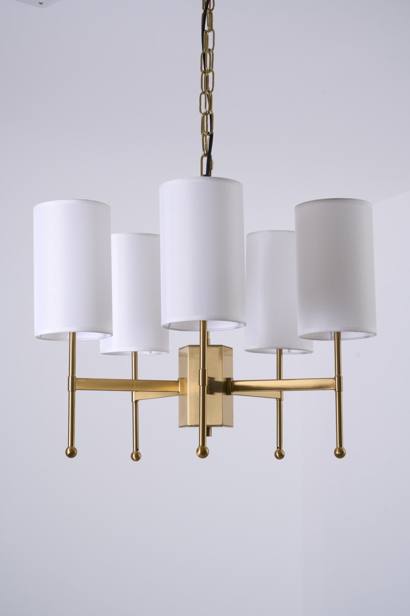 Ulcarisra Traditional Vintage Brass Fabric Chandelier-Neutral Decor