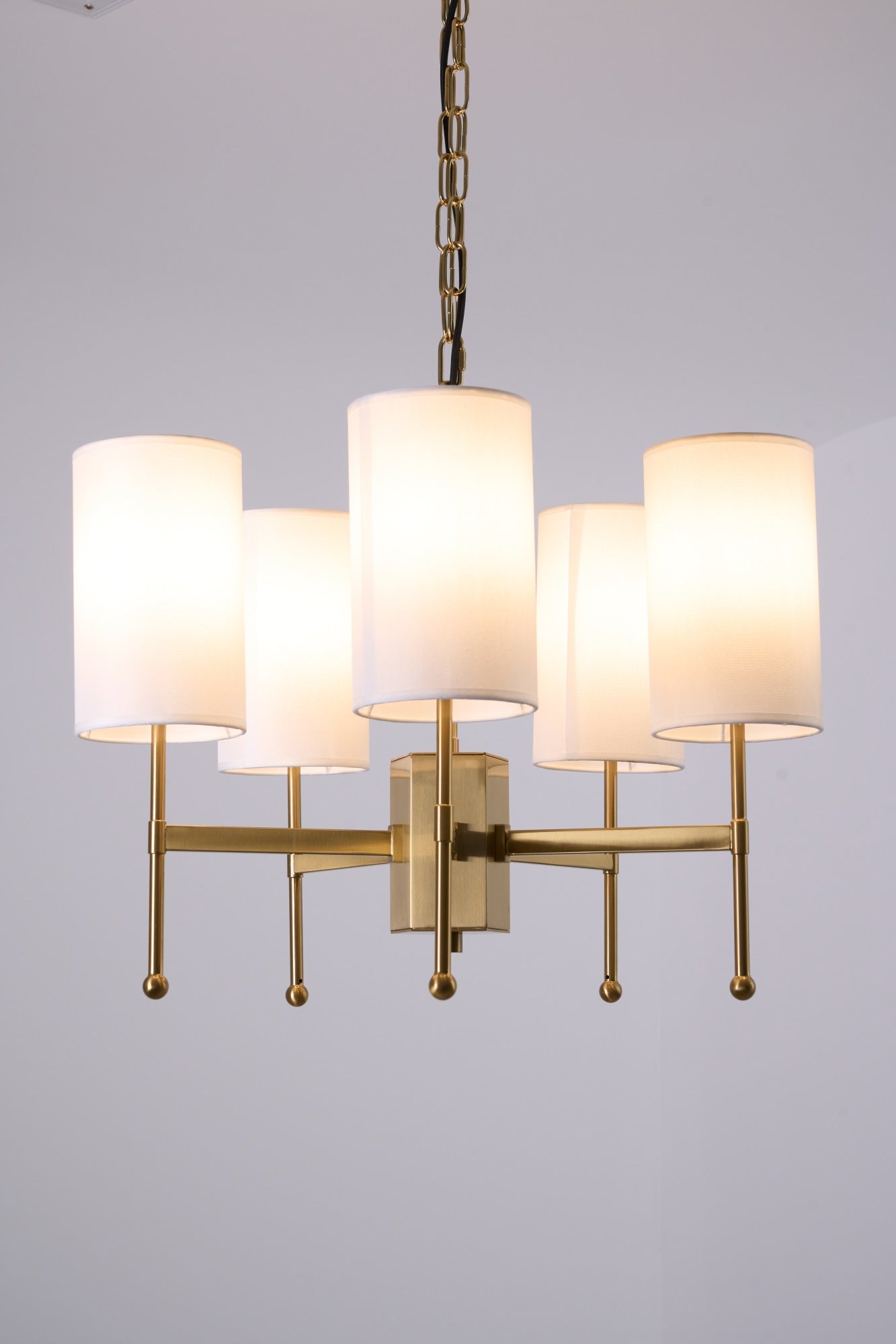 Ulcarisra Traditional Vintage Brass Fabric Chandelier-Neutral Decor