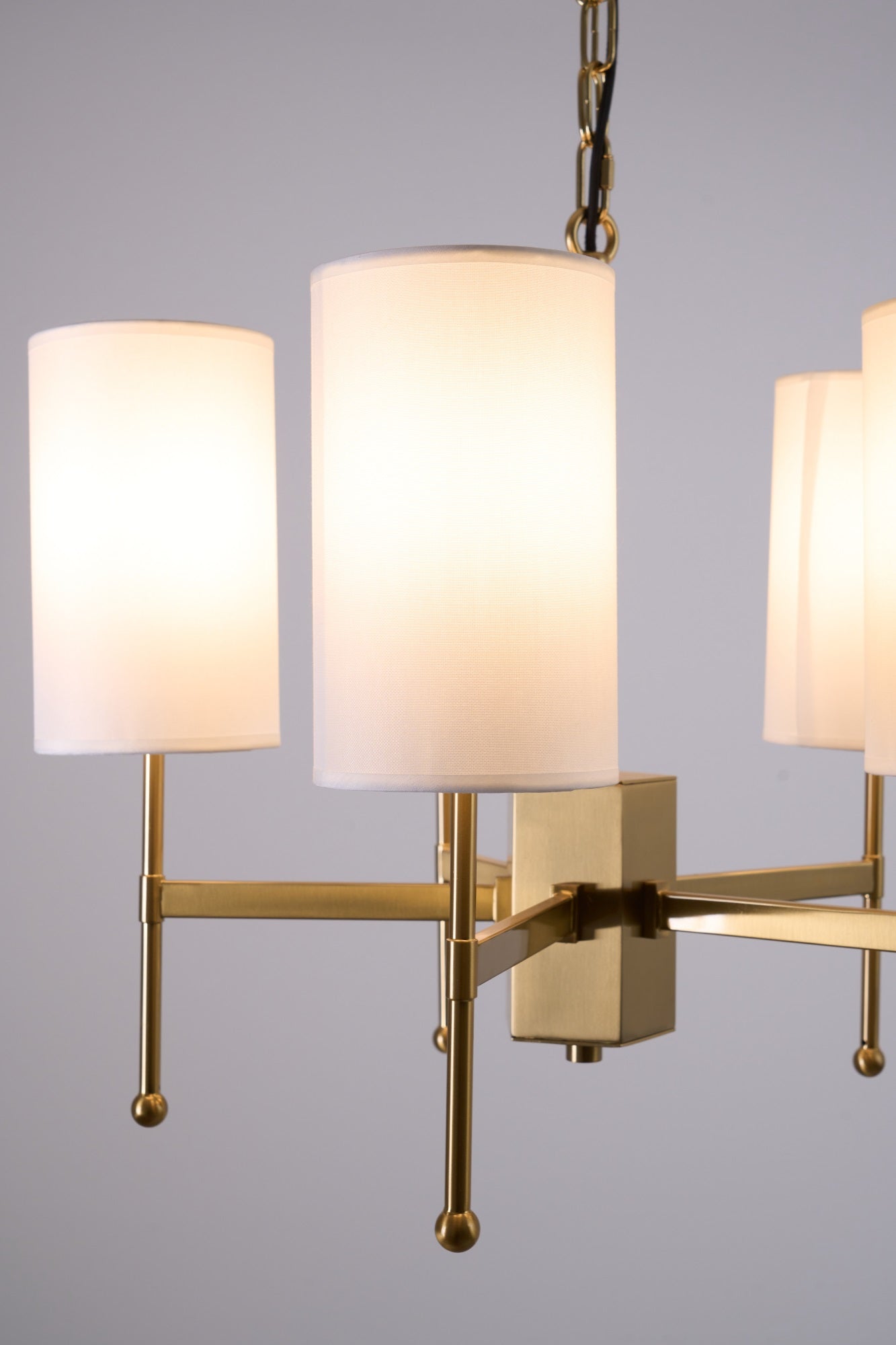 Ulcarisra Traditional Vintage Brass Fabric Chandelier-Neutral Decor