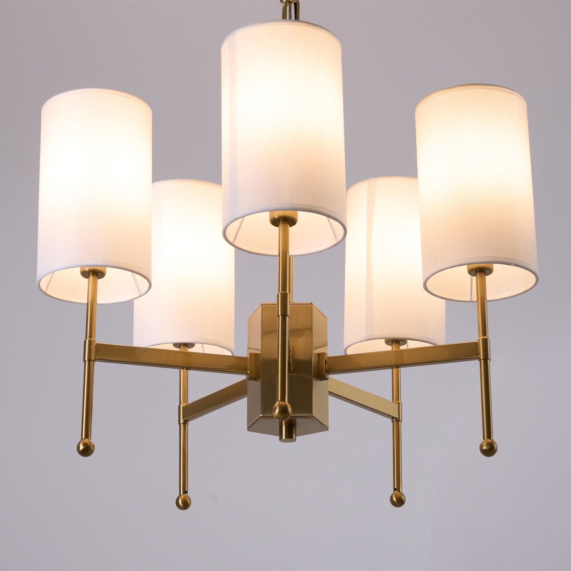 Ulcarisra Traditional Vintage Brass Fabric Chandelier-Neutral Decor