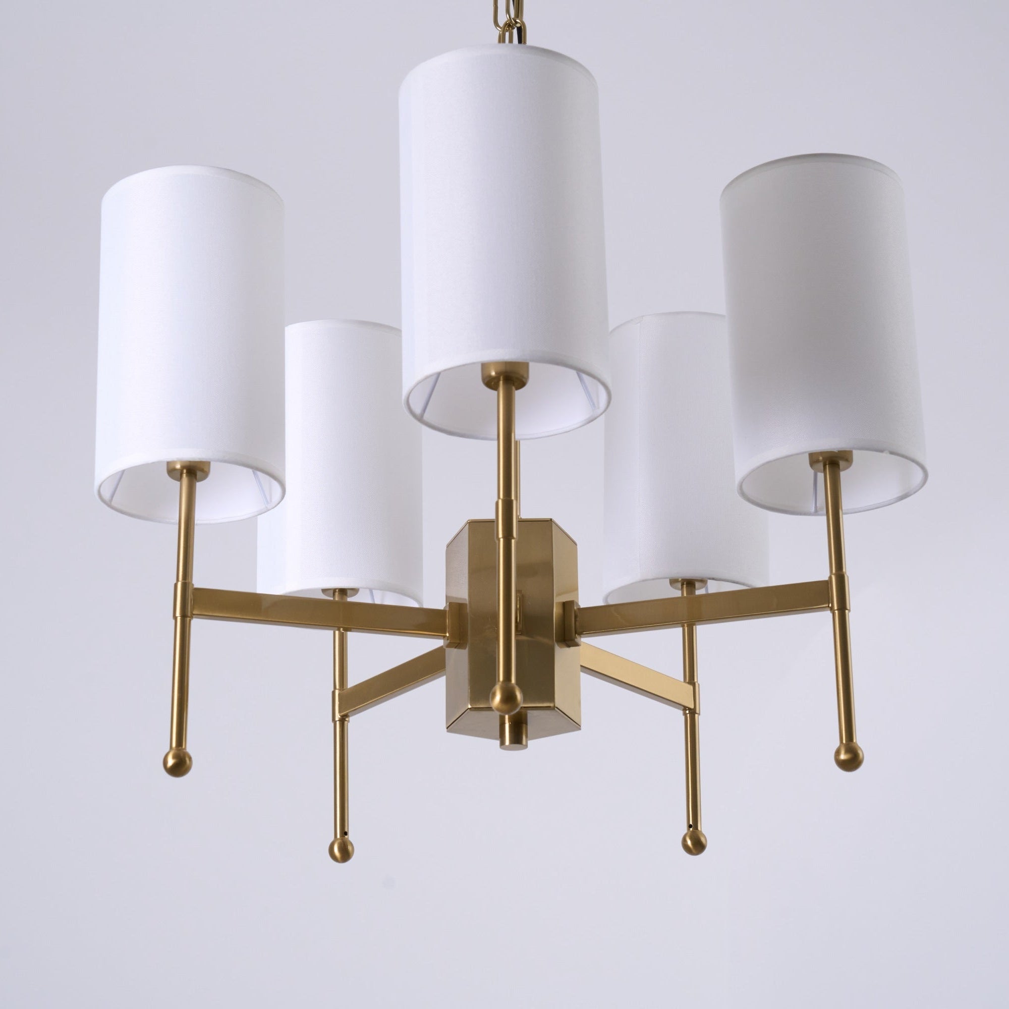Ulcarisra Traditional Vintage Brass Fabric Chandelier-Neutral Decor
