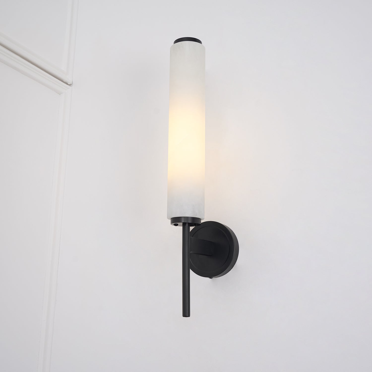 Olrinyra Cylinder Alabaster Wall Light-Neutral Decor