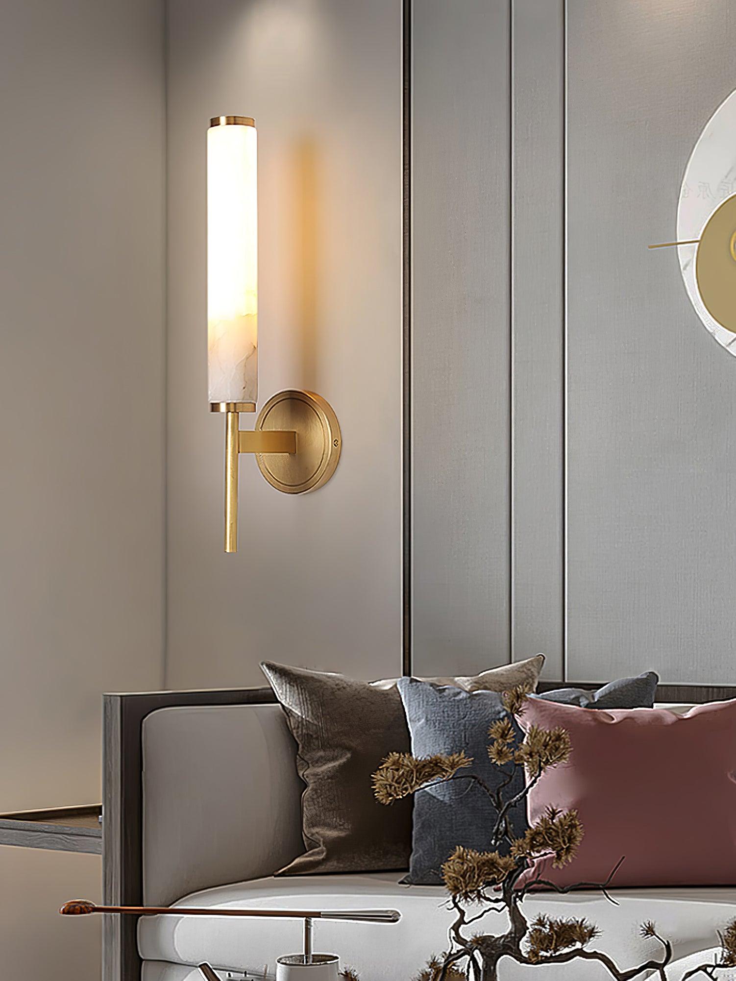 Olrinyra Cylinder Alabaster Wall Light-Neutral Decor