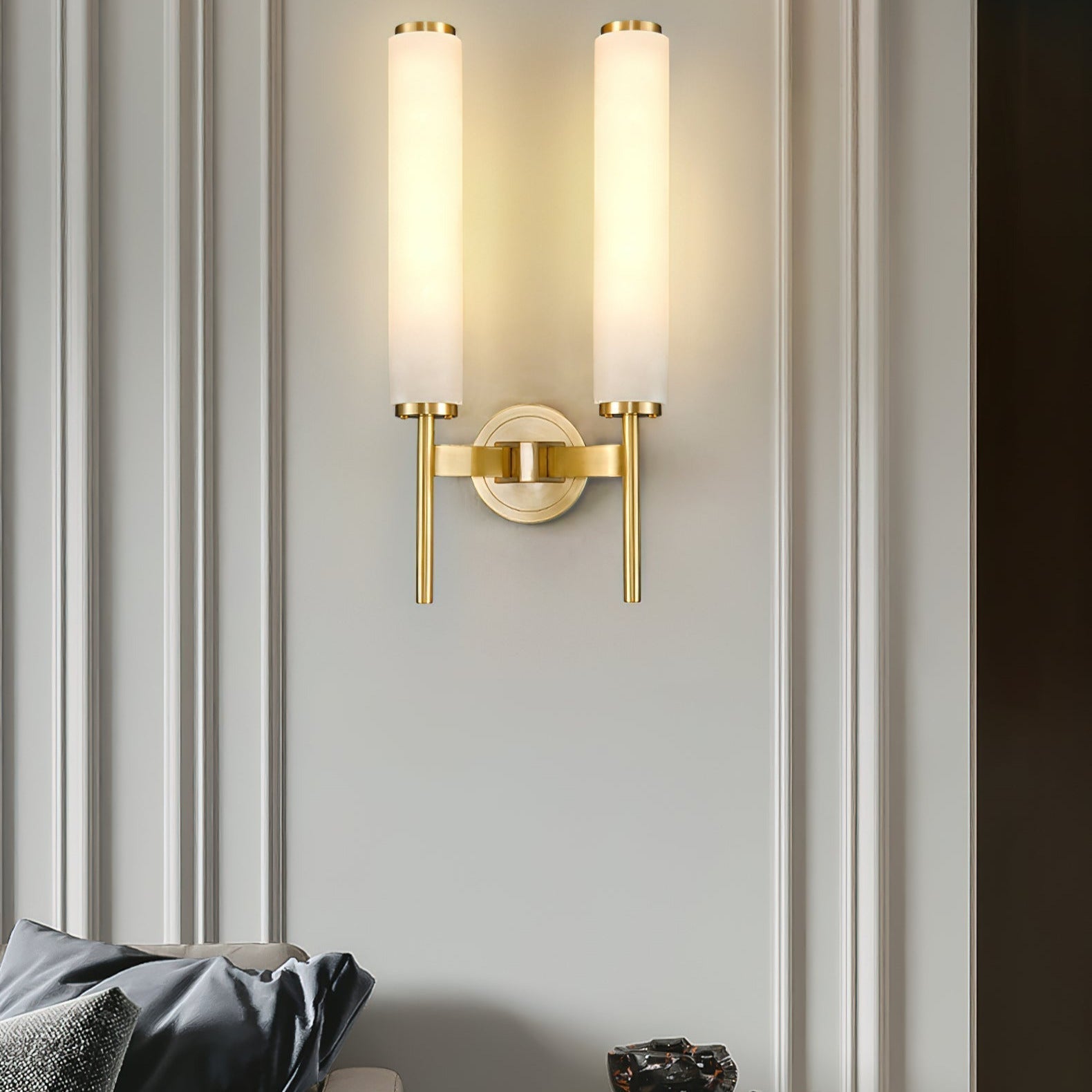 Jern Art Deco Alabaster Wall Lamp