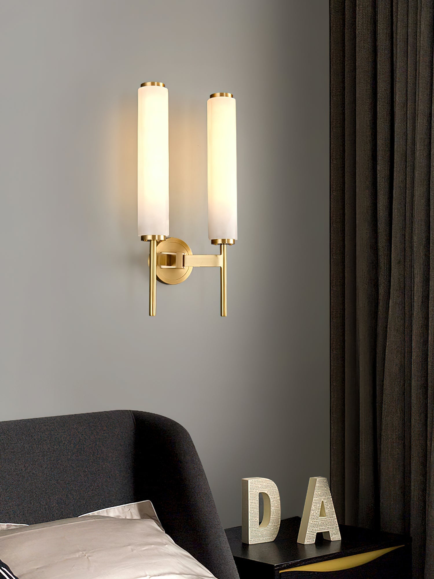 Olrinyra Cylinder Alabaster Wall Light-Neutral Decor