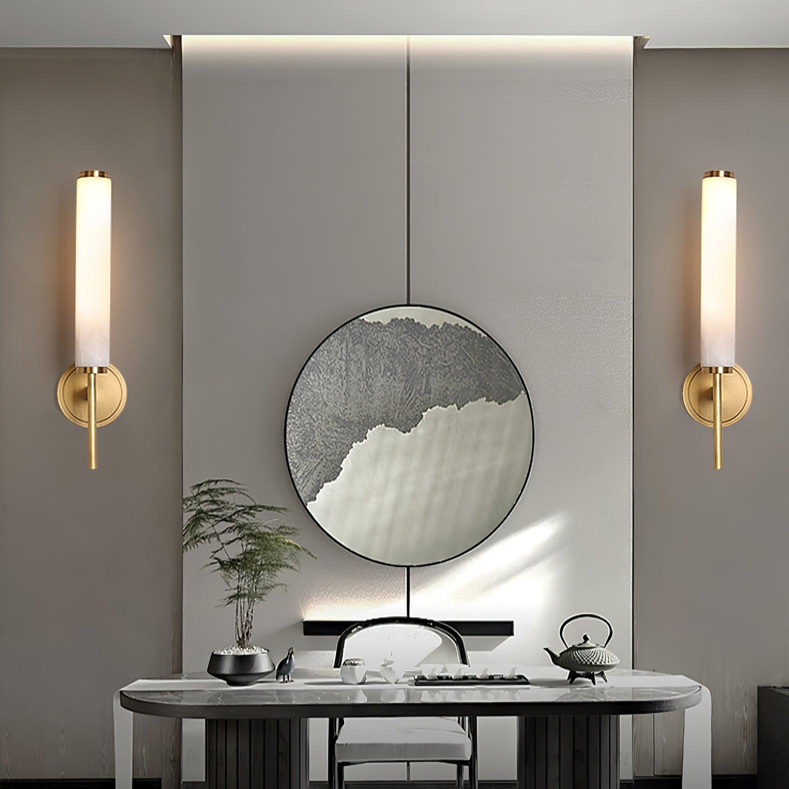 Jern Art Deco Alabaster Wall Lamp