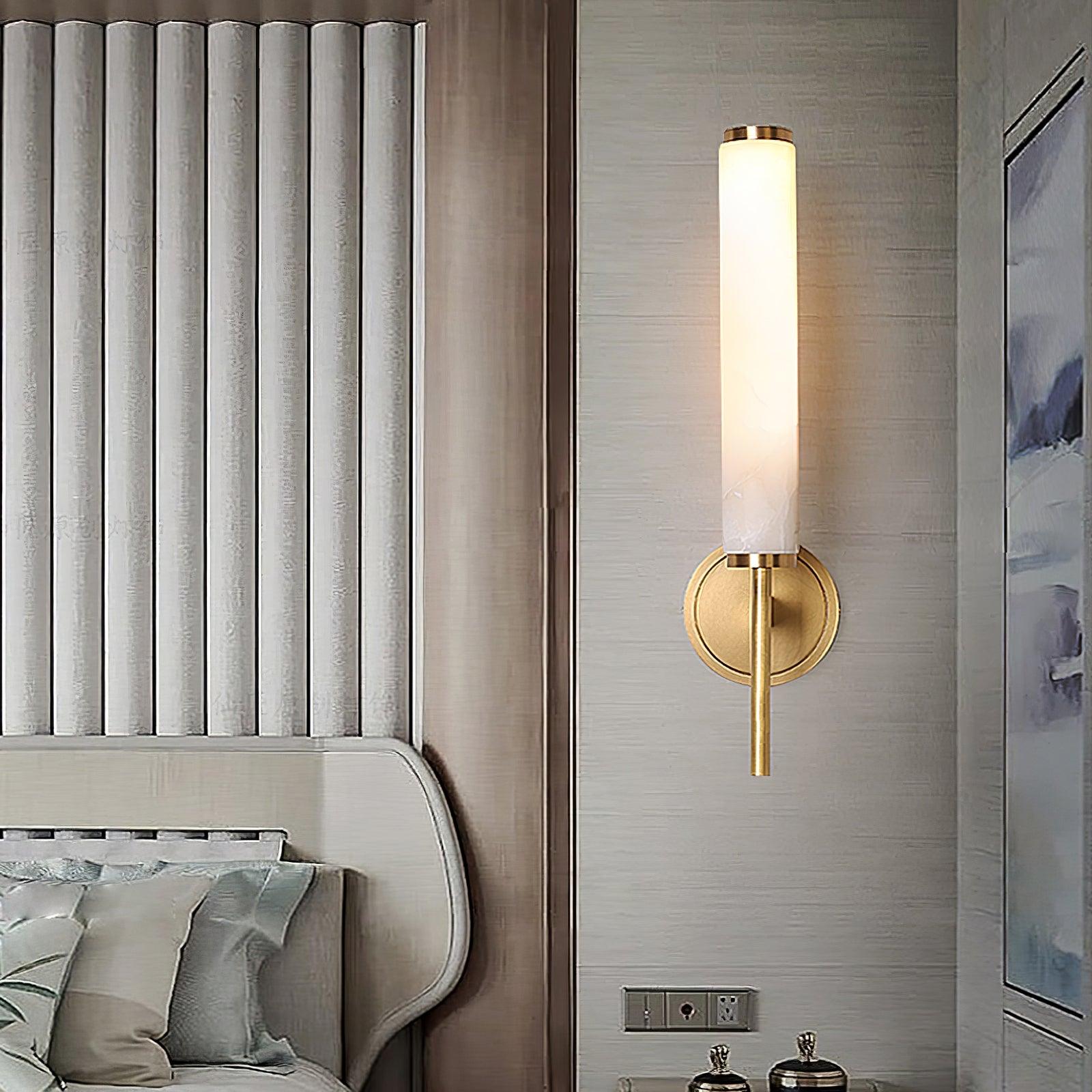 Olrinyra Cylinder Alabaster Wall Light-Neutral Decor