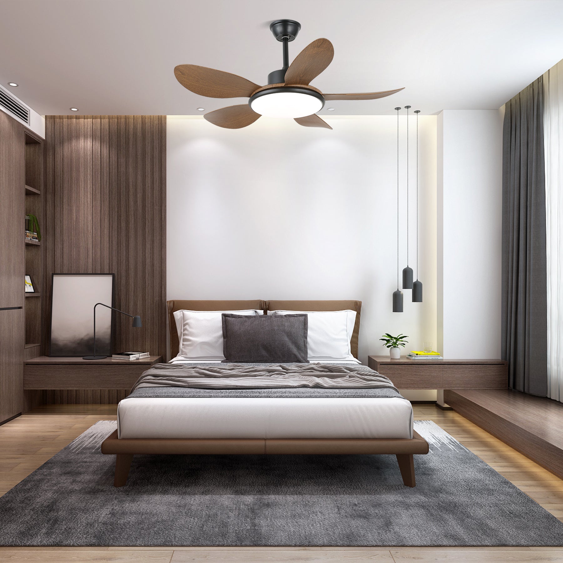 Tirenor Wood Ceiling Fan Light-Neutral Decor