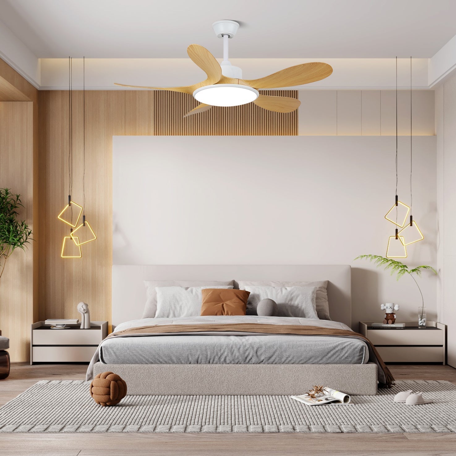 Tirenor Wood Ceiling Fan Light-Neutral Decor