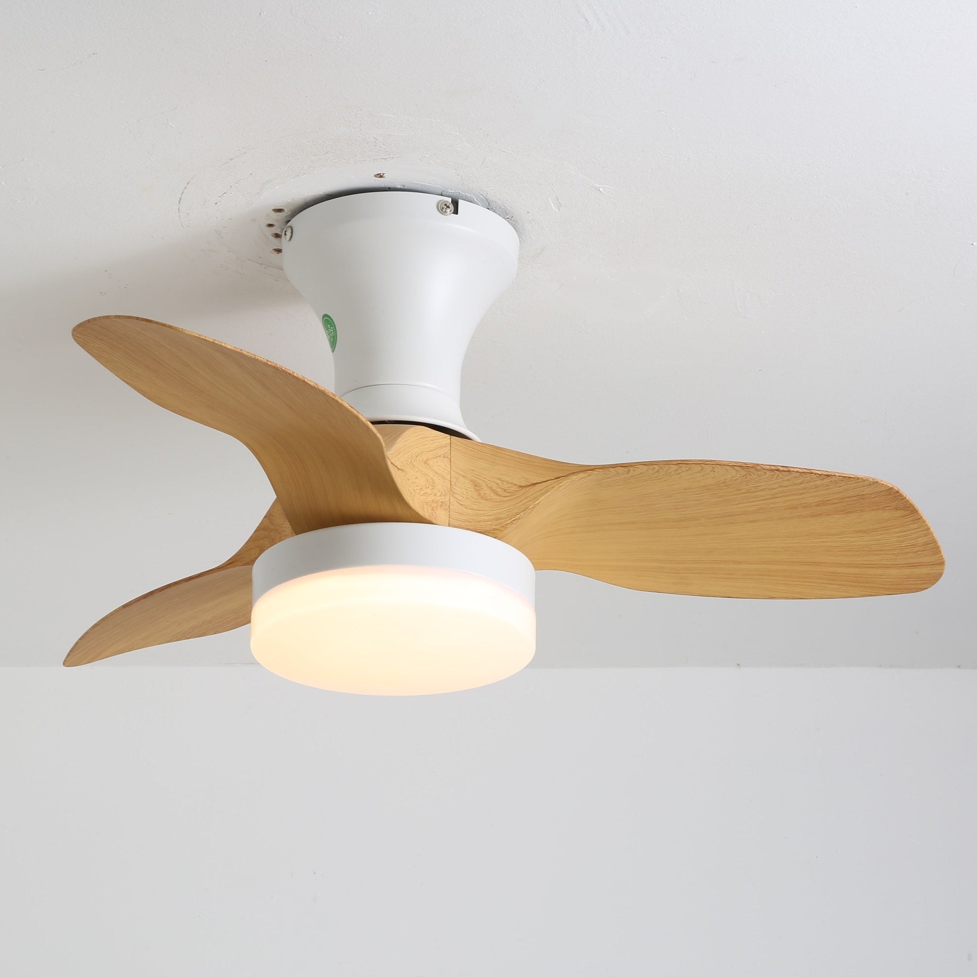 Nora Minimalist White Wood Ceiling Fan Light-Neutral Decor