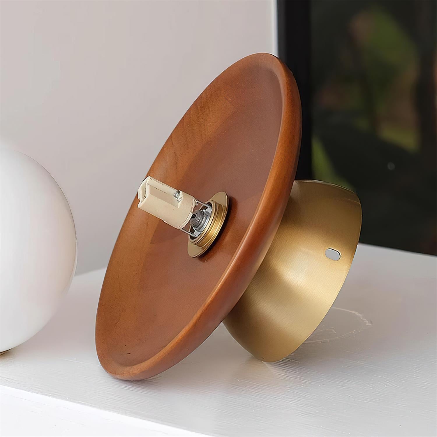 Brody Ceiling Light Globe Opal Glass Brass Walnut-Neutral Decor