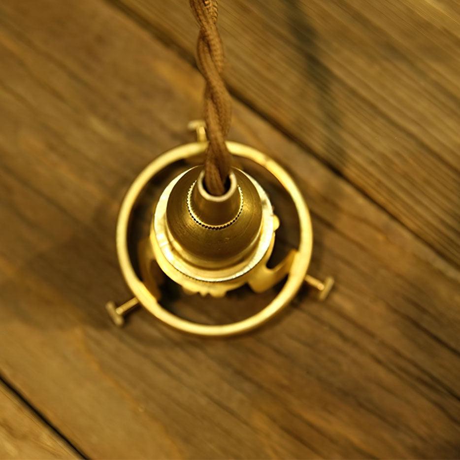 Pila Pendant Lamp Amber Glass Brass Vintage Dining-Neutral Decor