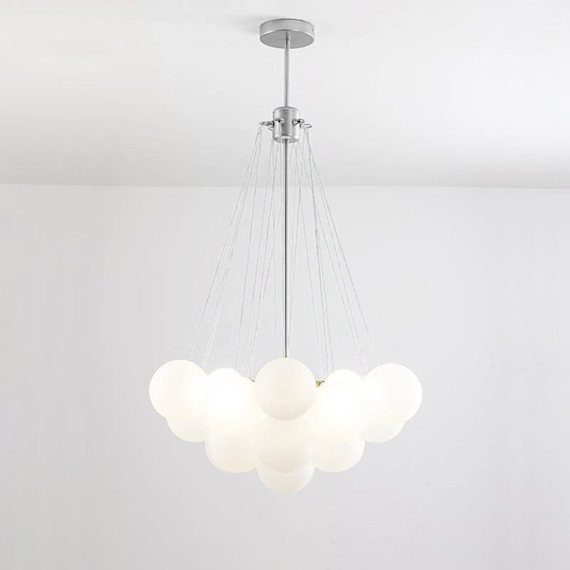 Lustra Chandelier Bubble Frosted Glass-Neutral Decor