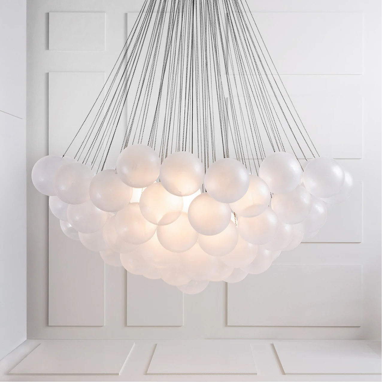 Lustra Chandelier Bubble Frosted Glass-Neutral Decor