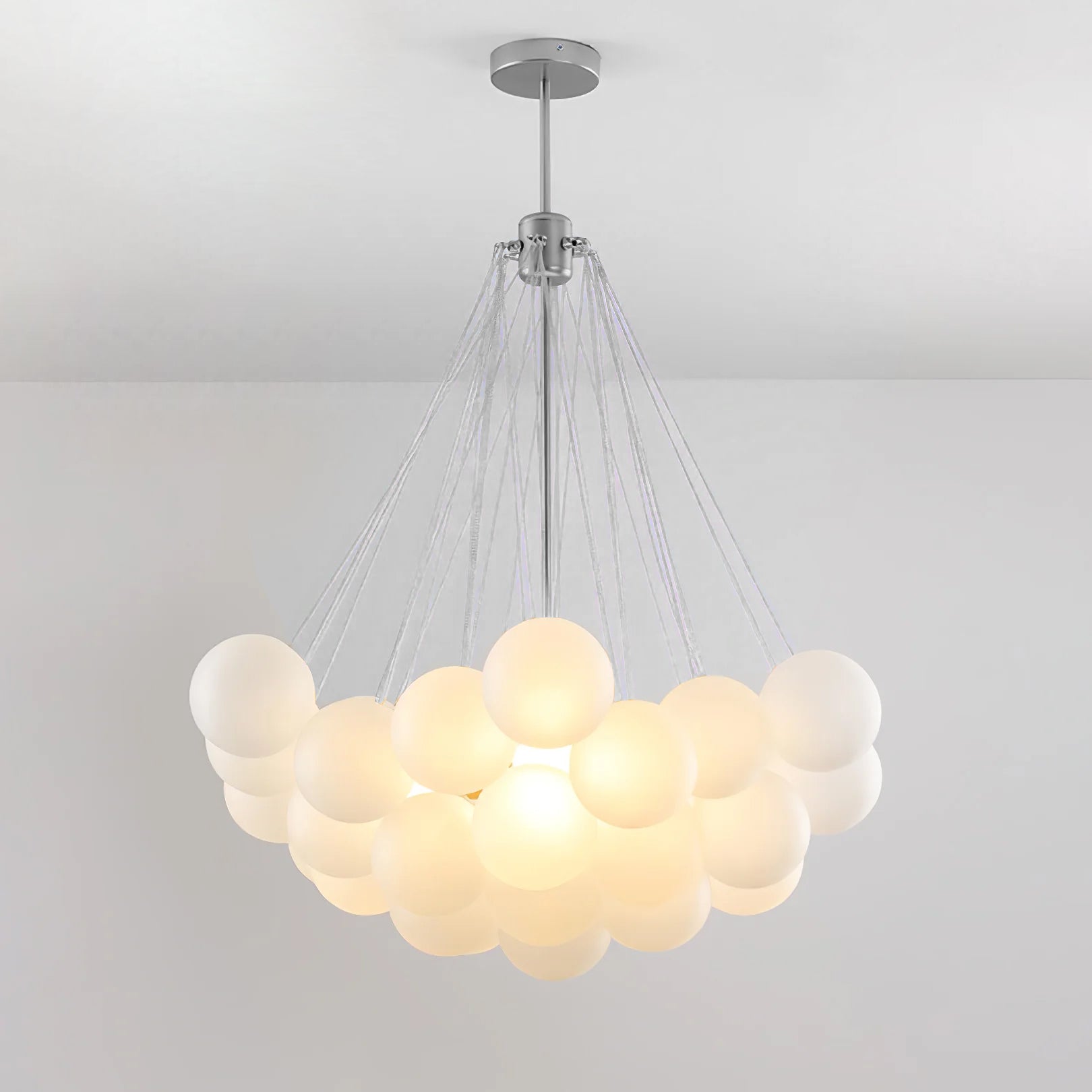 Lustra Chandelier Bubble Frosted Glass-Neutral Decor