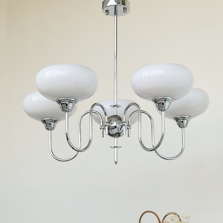 Arisha Vintage LED Metal Glass Chandelier Living Room - Neutral Decor
