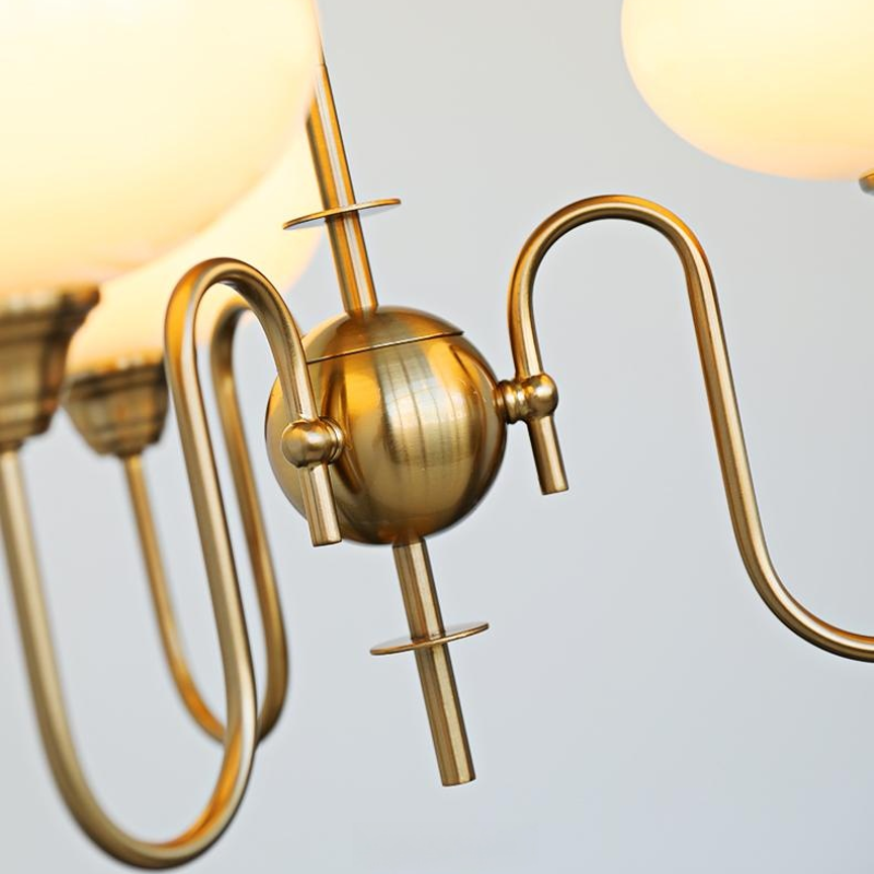 Arisha Vintage LED Metal Glass Chandelier Living Room - Neutral Decor
