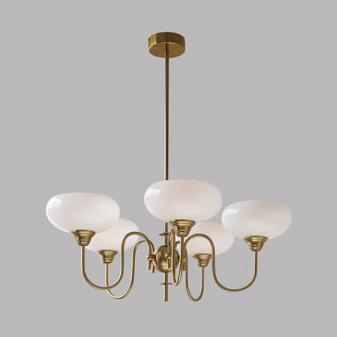 Arisha Vintage LED Metal Glass Chandelier Living Room - Neutral Decor