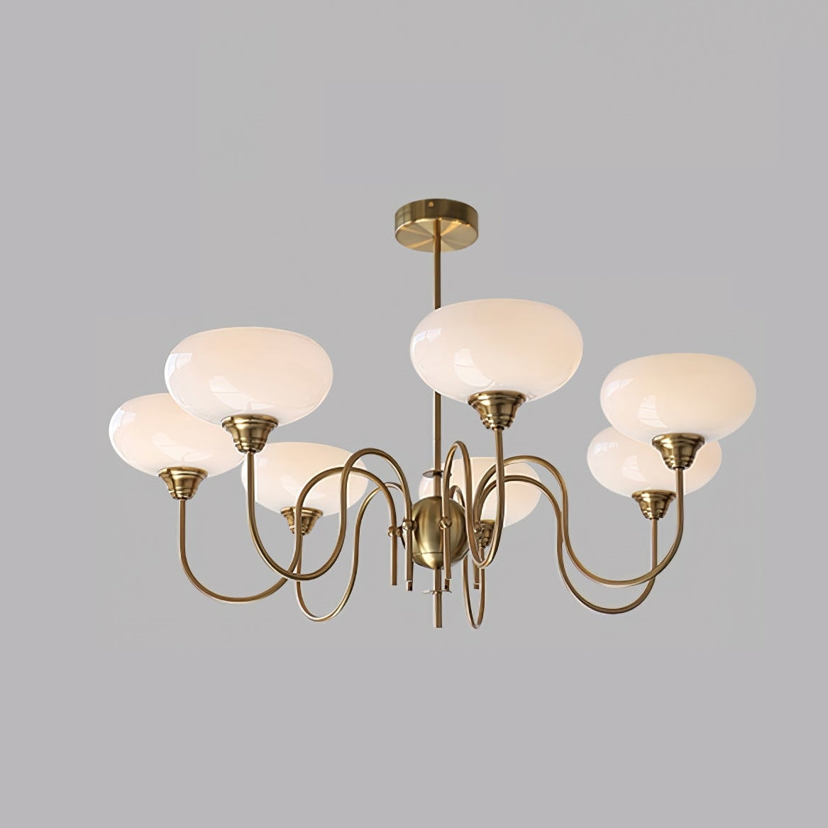 Arisha Vintage LED Metal Glass Chandelier Living Room - Neutral Decor