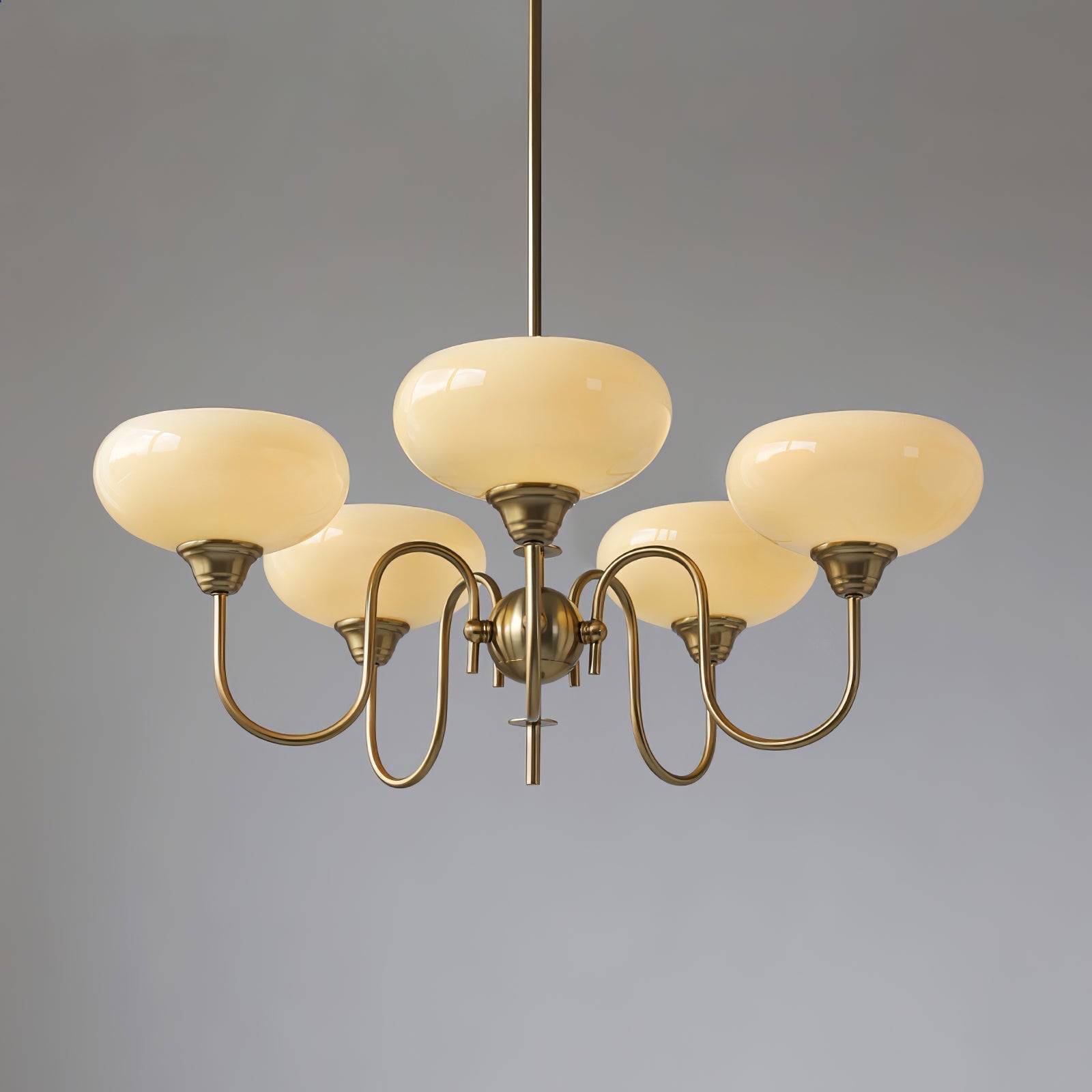 Arisha Vintage LED Metal Glass Chandelier Living Room - Neutral Decor