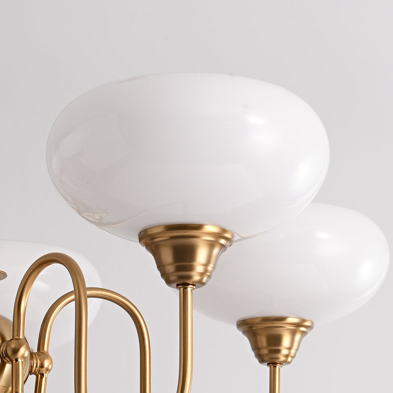 Arisha Vintage LED Metal Glass Chandelier Living Room - Neutral Decor