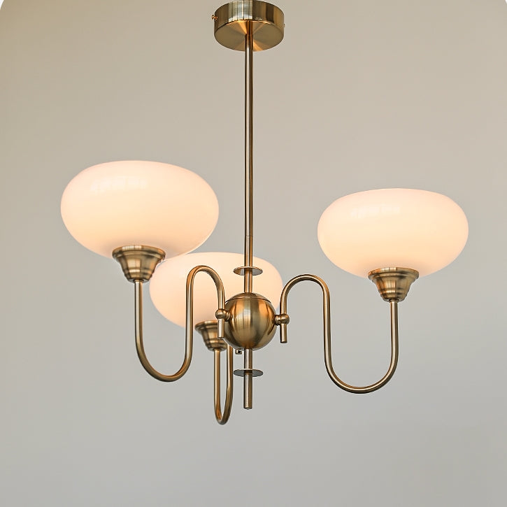Arisha Vintage LED Metal Glass Chandelier Living Room - Neutral Decor