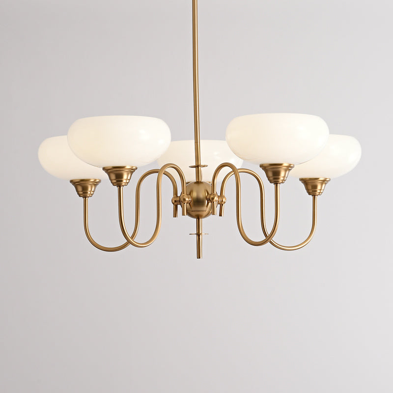 Arisha Vintage LED Metal Glass Chandelier Living Room - Neutral Decor