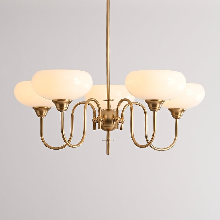 Arisha Vintage LED Metal Glass Chandelier Living Room - Neutral Decor