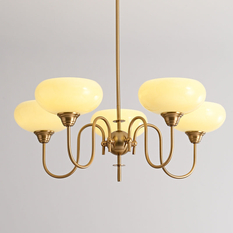 Arisha Vintage LED Metal Glass Chandelier Living Room - Neutral Decor