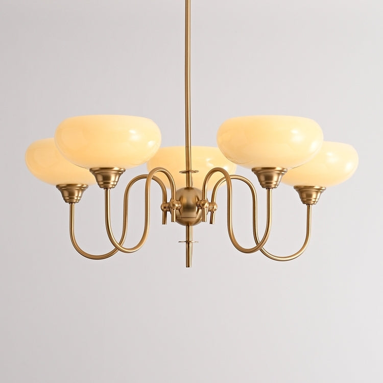 Arisha Vintage LED Metal Glass Chandelier Living Room - Neutral Decor