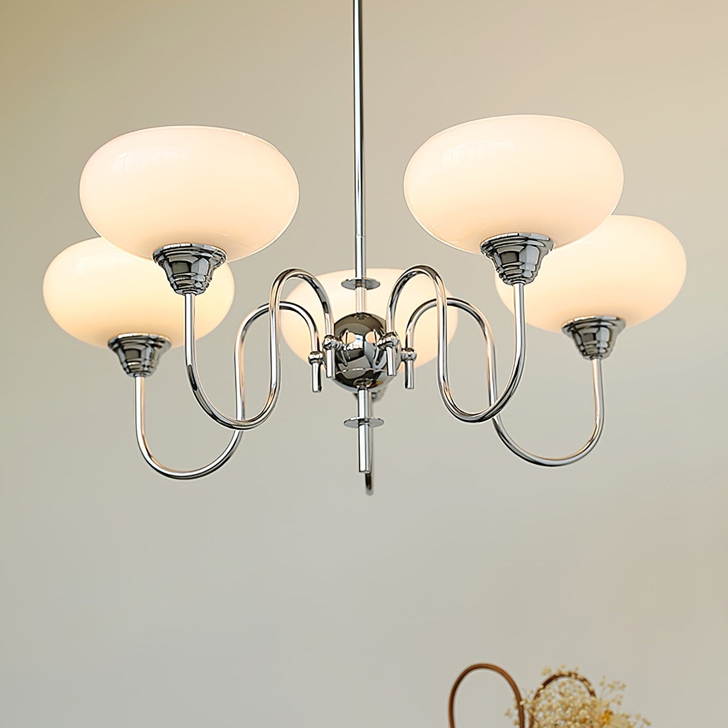 Arisha Vintage LED Metal Glass Chandelier Living Room - Neutral Decor