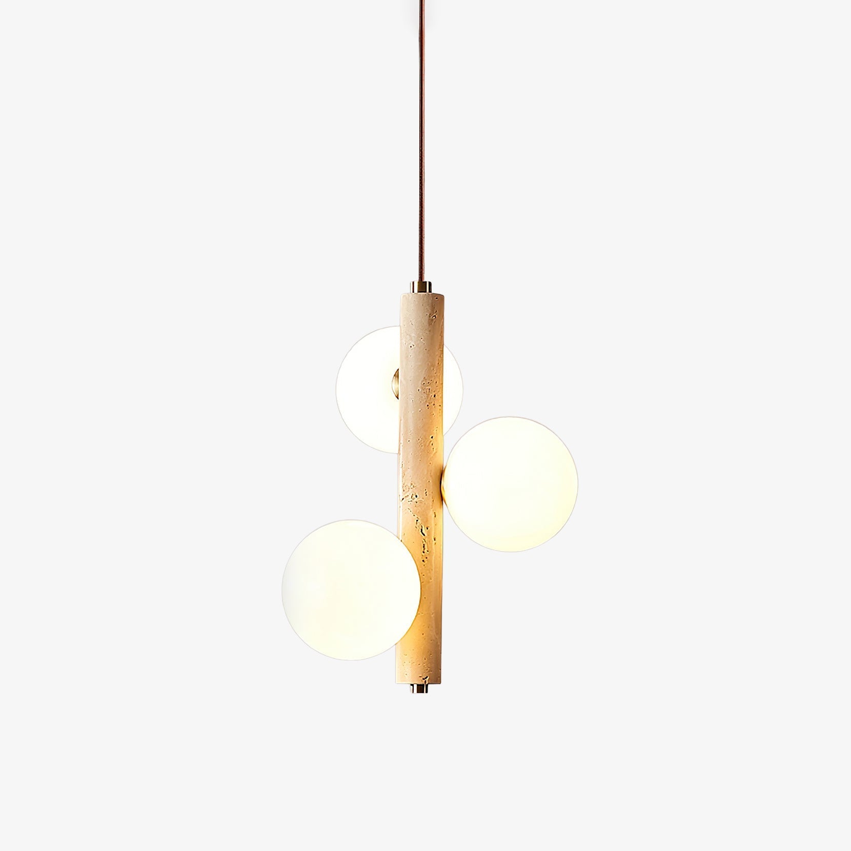 Aursorel Multi-Globe Travertine Pendant Light-Neutral Decor
