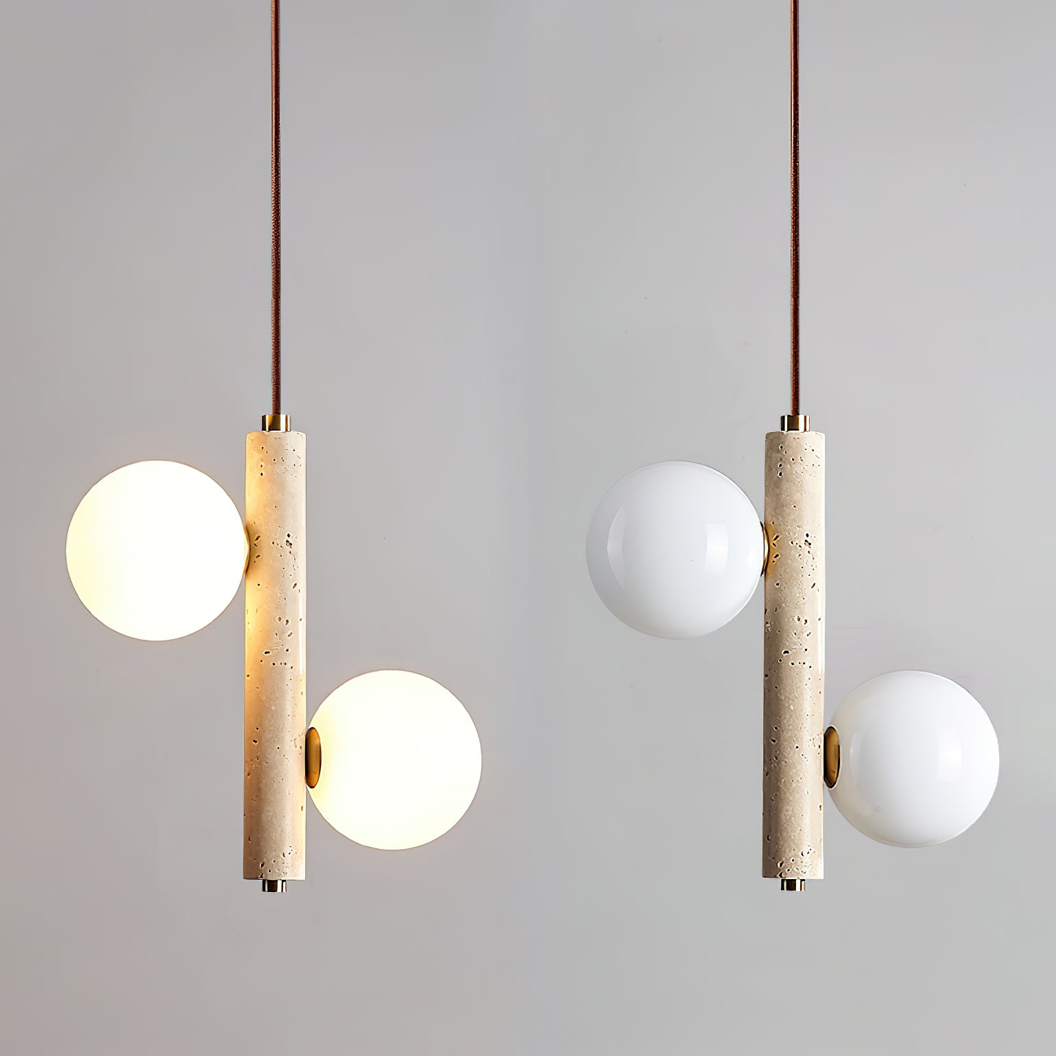 Aursorel Multi-Globe Travertine Pendant Light-Neutral Decor